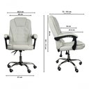 Ver imagem 6 de Cadeira de Escritório Presidente Oficial Reclinável Ergonômica com Apoio para Cabeça Branco
