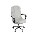 Ver imagem 1 de Cadeira de Escritório Presidente Oficial Reclinável Ergonômica com Apoio para Cabeça Branco