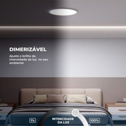 Painel Led Branco 18w Rgb Redondo 22x22cm Embutir Ekhm-t2018er - 4