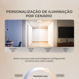 Painel Led Branco 18w Rgb Redondo 22x22cm Embutir Ekhm-t2018er - 2