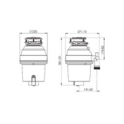 Triturador de Residuos de Alimentos 127v - Deca Deca Metais - 4