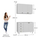 Ver imagem 5 de Cozinha Compacta 2 Peças 100% Mdf Bp 1 Balcão 1 Aereo Maranello