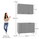 Ver imagem 5 de Cozinha Compacta 2 Peças 100% Mdf Bp 1 Balcão 1 Aereo Maranello