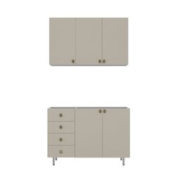 Cozinha Compacta 2 Peças 100% Mdf Bp 1 Balcão 1 Aereo Maranello - 4