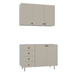Cozinha Compacta 2 Peças 100% Mdf Bp 1 Balcão 1 Aereo Maranello - 2