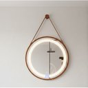 Ver imagem 5 de Espelho Redondo Adnet Iluminado Led Touch Alça 60cm Luxo - Cobre com Alça Caramelo