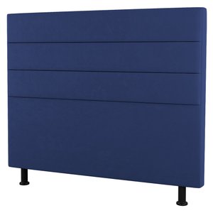 Cabeceira Cama Box Solteiro Malik 90cm Suede Azul - Desk Design