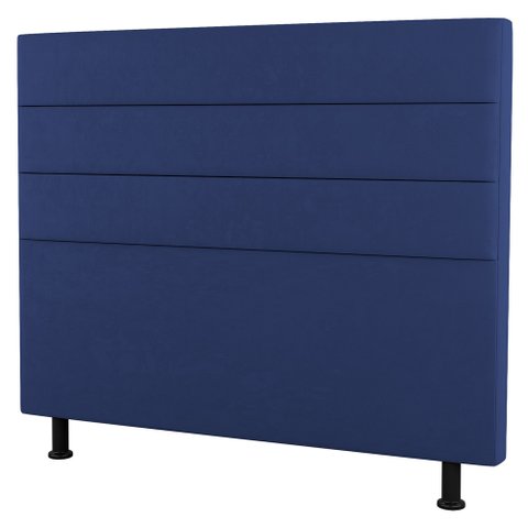 Cabeceira Cama Box Solteiro Malik 90cm Suede Azul - Desk Design