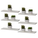 Ver imagem 1 de Kit 6 Prateleira Branca Mdf 40 X 15cm Suporte Invisível