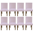 Ver imagem 1 de Kit 08 Cadeiras Para Sala De Jantar Tóquio Pés palito Suede Rosa Bebê - D'Classe Decor
