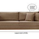 Ver imagem 3 de Sofá 03 Lugares Paris Linho 1,70m Bege