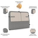 Ver imagem 3 de Cabeceira Cama Casal 140cm Nalu Facto Cinza/Linho Off Z37 - Mpozenato