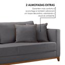 Ver imagem 5 de Sofá 03 Lugares Paris Veludo 1,74M