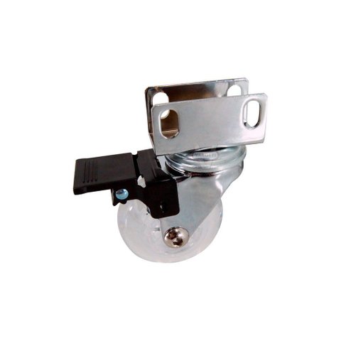 Rodízio Silicone Transparente 50mm de Chapa U 26 Mm Soprano 06080.0350.01 - com Trava