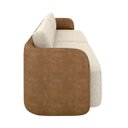 Ver imagem 6 de Sofá Living Sala de Estar Abel 240cm Bipartido Pés de Madeira Pu/linho Caramelo/off White G33 - Gran
