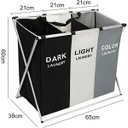 Ver imagem 6 de Cesto de Roupa Triplo Organizador Armazenamento 3 Seções