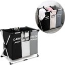 Ver imagem 1 de Cesto de Roupa Triplo Organizador Armazenamento 3 Seções