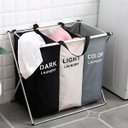 Ver imagem 7 de Cesto de Roupa Triplo Organizador Armazenamento 3 Seções