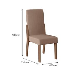 CONJUNTO SALA DE JANTAR DUBAI 1,56 COM 06 CADEIRAS AMEND 73B - 4