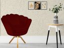 Ver imagem 4 de Kit 2 Poltronas Decorativa Pétala Base Giratória Madeira Suede Marsala Mz Decor