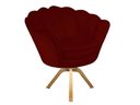 Ver imagem 2 de Kit 2 Poltronas Decorativa Pétala Base Giratória Madeira Suede Marsala Mz Decor