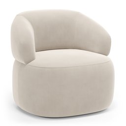 Kit 02 Poltronas Orgânicas Giratória Living Glee Veludo Bege - Desk Design - 6