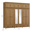 Ver imagem 4 de Guarda-Roupa Bipartido 12 Portas 3 Gavetas Topázio 100% Madeira Maciça Marrom/Freijó