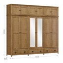 Ver imagem 4 de Guarda-Roupa Bipartido 12 Portas 3 Gavetas Topázio 100% Madeira Maciça