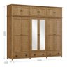 Guarda-Roupa Bipartido 12 Portas 3 Gavetas Topázio 100% Madeira Maciça - 4