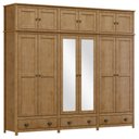Ver imagem 3 de Guarda-Roupa Bipartido 12 Portas 3 Gavetas Topázio 100% Madeira Maciça
