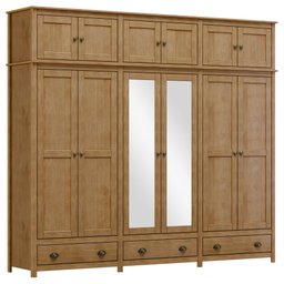 Guarda-Roupa Bipartido 12 Portas 3 Gavetas Topázio 100% Madeira Maciça - 3