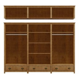 Guarda-Roupa Bipartido 12 Portas 3 Gavetas Topázio 100% Madeira Maciça - 9