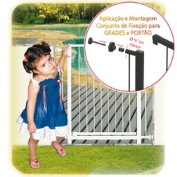 GRADE PORTÃO PET BEBÊ DIVISOR AMBIENTE 143 A 148 CM PRETO - 9