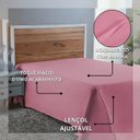 Ver imagem 4 de Roupa Cama Casal 300 Fios Lençol Virol sem Elástico de Algodão:rose