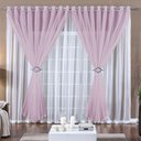Ver imagem 1 de Cortina Paula 4,00m X 2,80m Rosa Tecido Voal Leve Clean para Sala ou Quarto