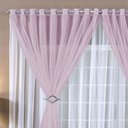 Ver imagem 2 de Cortina Paula 4,00m X 2,80m Rosa Tecido Voal Leve Clean para Sala ou Quarto