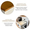 Ver imagem 6 de Mesa Escrivaninha 2 Gavetas Topázio Escritório 110cm em Madeira Maciça Branco/Freijó