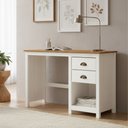 Ver imagem 2 de Escrivaninha Mesa Escritório 2 Gavetas Topázio 100% Madeira Maciça