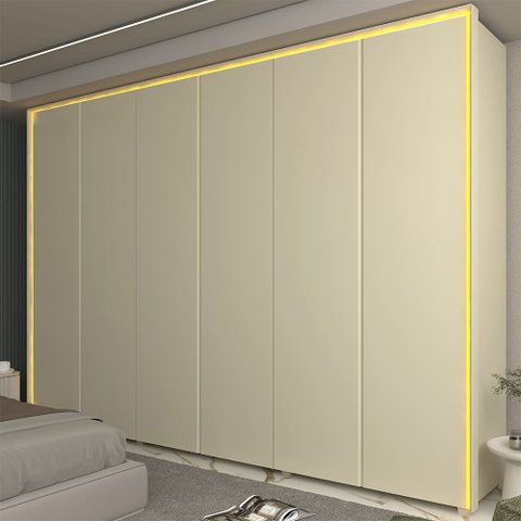 Guarda Roupa Casal Splendor 100% MDF Off Whtie - Gelius