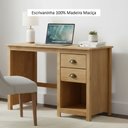Ver imagem 5 de Mesa Escrivaninha 2 Gavetas Topázio Escritório 110cm em Madeira Maciça Marrom/Freijó
