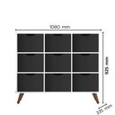 Ver imagem 3 de Nicho Organizador Retro Branco com 9 Gavetas Pretas 108 x 92,5cm - FdECOR