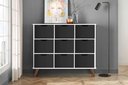 Ver imagem 1 de Nicho Organizador Retro Branco com 9 Gavetas Pretas 108 x 92,5cm - FdECOR
