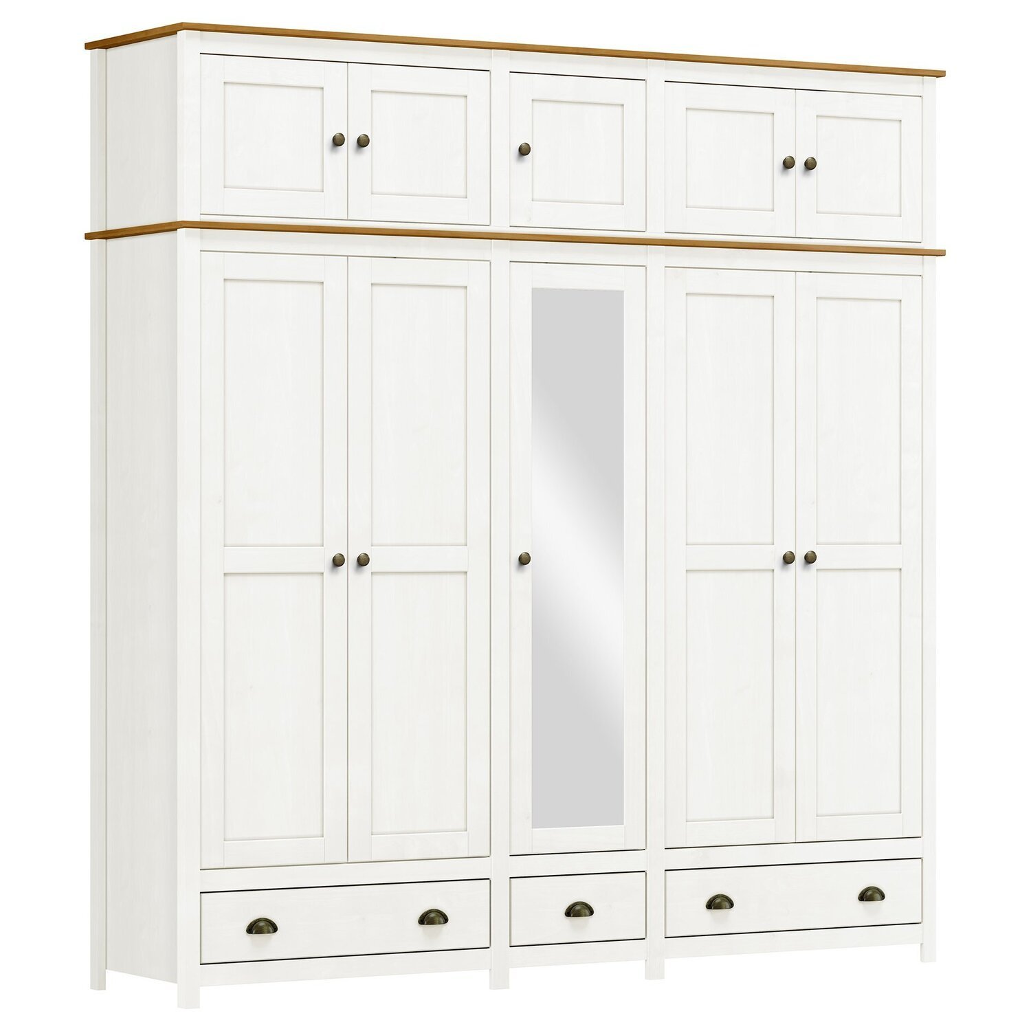 Guarda-Roupa Bipartido 10 Portas 3 Gavetas Topázio Madeira Maciça - 3