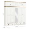 Guarda-Roupa Bipartido 10 Portas 3 Gavetas Topázio Madeira Maciça - 5