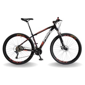BICICLETA 29 PUMABIKE LINCE 27V STEEZ, FREIO MEC, K7, SUSP TRAVA, PRETO BRANCO E VERMELHO, 19