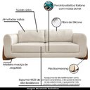 Ver imagem 4 de Sofá Decorativo 3 Lugares 230cm Pés em Madeira Buzz Linho Off White Rústico - Gran Belo