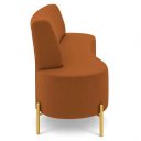 Ver imagem 5 de Sofá 2 Lugares 160cm Pés Aço Dourado Tamar Veludo Terracota Z08 - Mpozenato