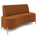 Ver imagem 1 de Sofá 2 Lugares 160cm Pés Aço Dourado Tamar Veludo Terracota Z08 - Mpozenato