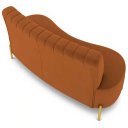 Ver imagem 3 de Sofá 2 Lugares 160cm Pés Aço Dourado Tamar Veludo Terracota Z08 - Mpozenato