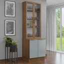 Ver imagem 2 de Kit Balcão + Cristaleira 70cm Rustic/cinza Lux Madesa 01